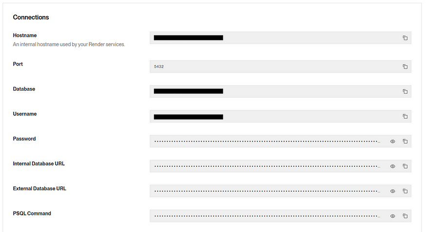 Render 数据库凭据