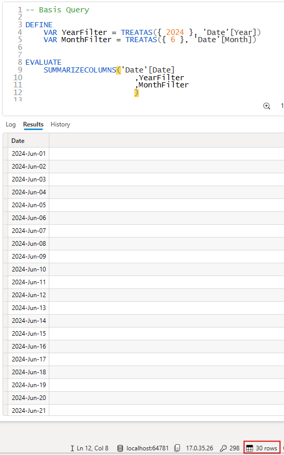 图 4 – 获取 2024 年 6 月所有日期的基础查询