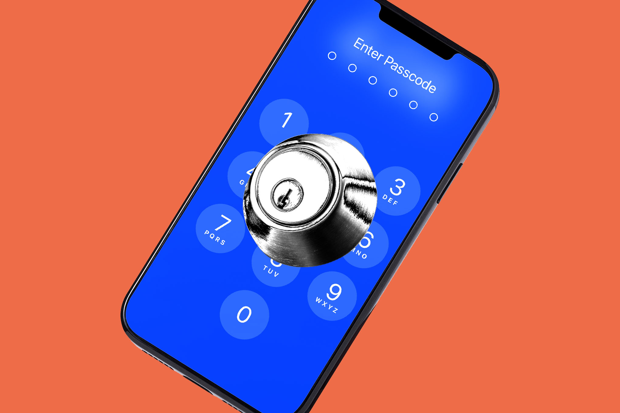 一名用户试图解锁手机的图像