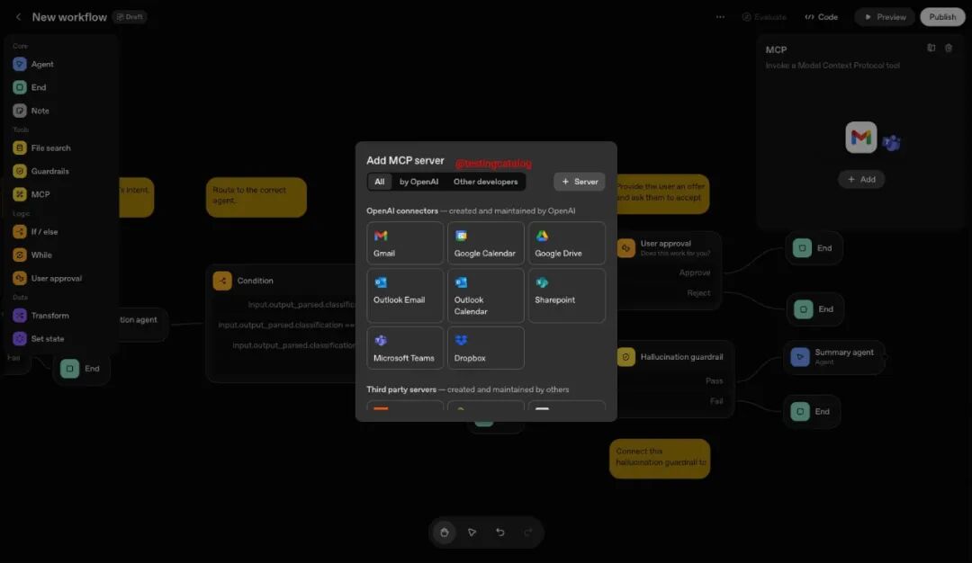 Agent Builder 支持第三方服务集成