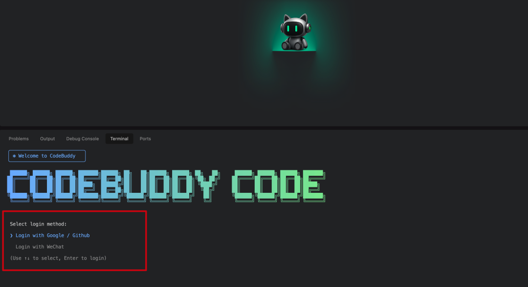 CodeBuddy Code安装成功截图