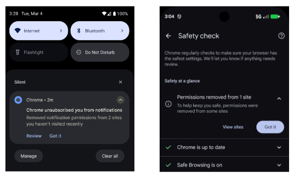 Chrome通知管理截图