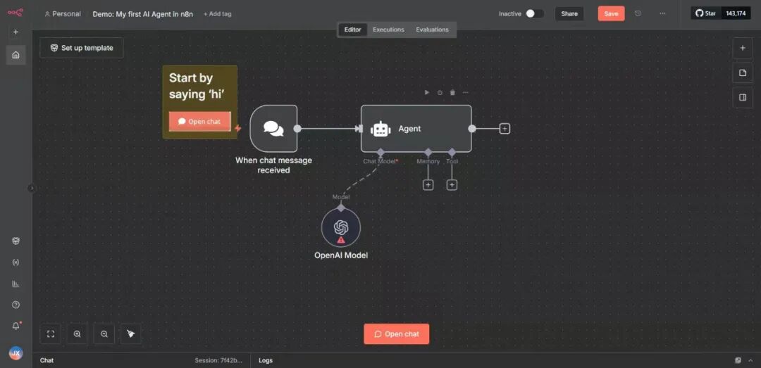 n8n工作流节点连接示意图