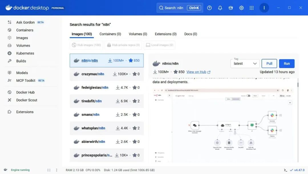 n8n工作流界面示例图