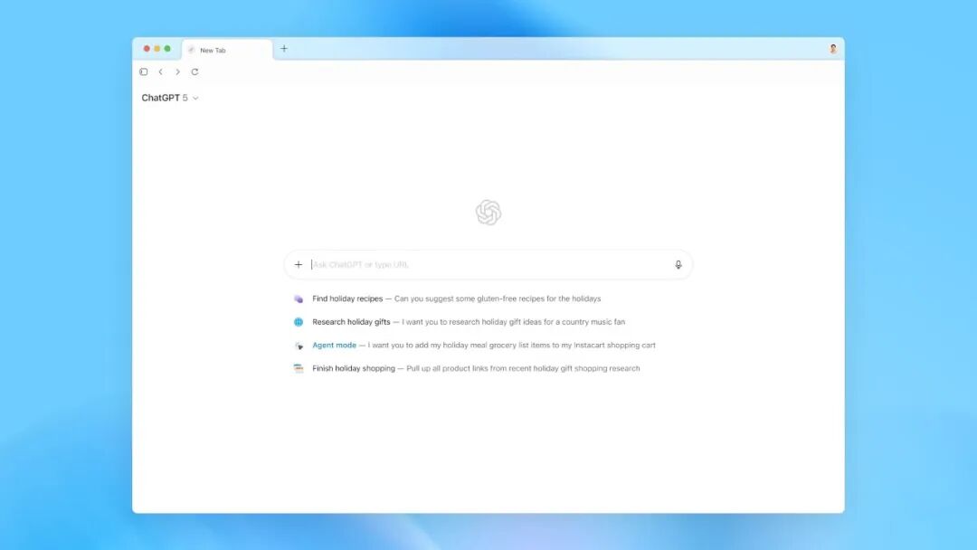 ChatGPT Atlas浏览器界面示意