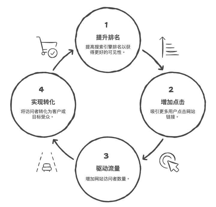 传统SEO工作原理示意图