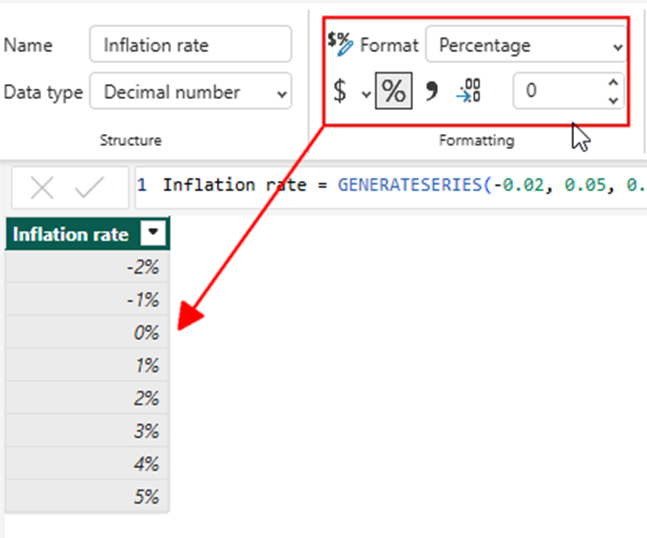 图5 – 将参数列格式化为百分比