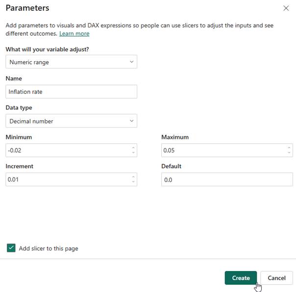 图4 – 设置百分比范围参数