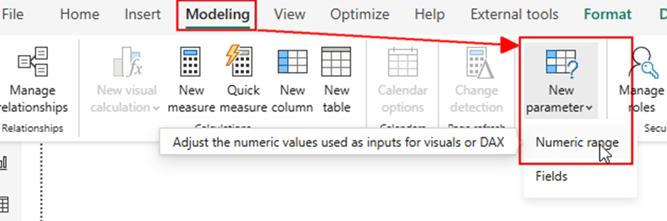 图3 – 为数据模型添加数值范围参数