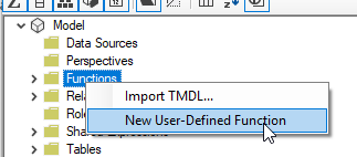 图7 – 在Tabular Editor中创建新的用户定义函数