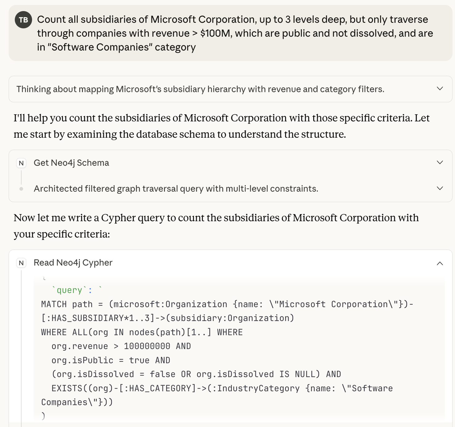 没有Skill时LLM生成Cypher查询