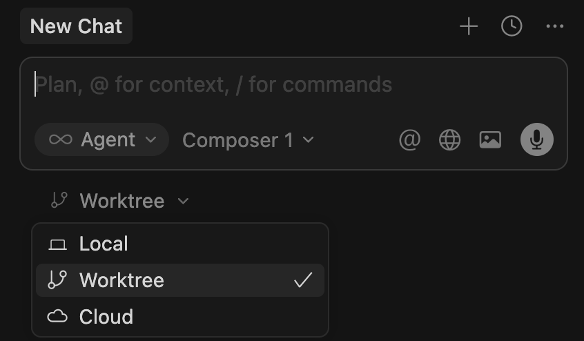 Cursor 2.0并行模式操作界面