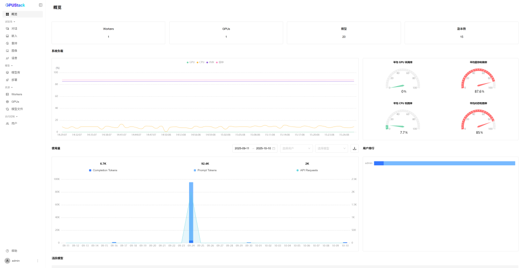 GPUStack管理界面登录页