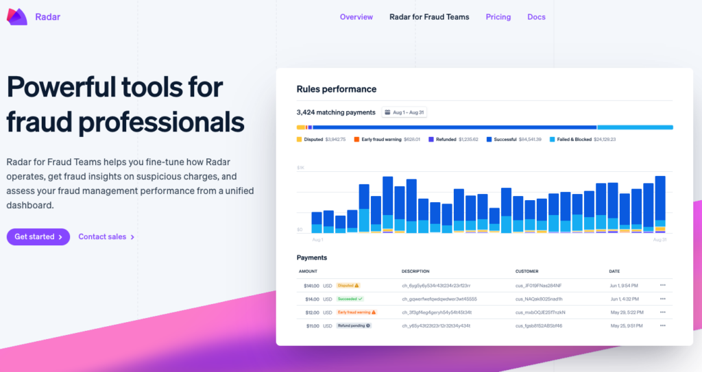 Stripe Radar 通过机器学习进行欺诈检测