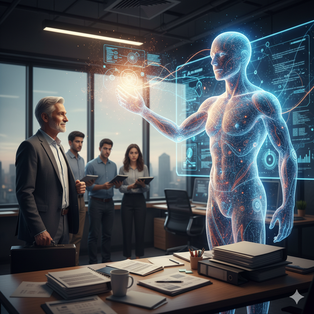 AI技术支撑知识永生示意图