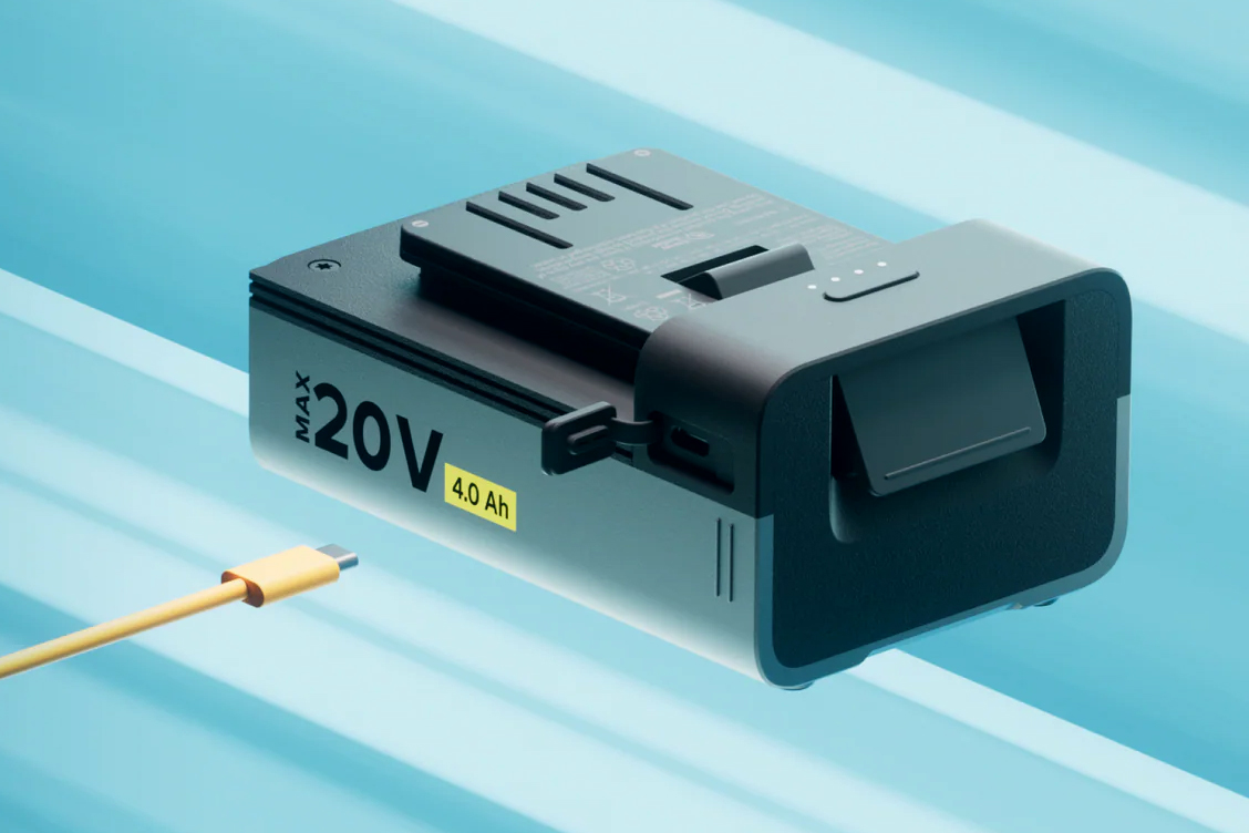 Hoto吹叶机USB-C充电接口特写