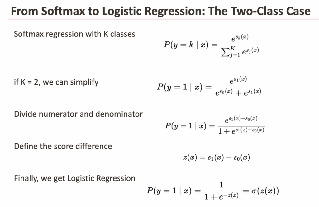 图7：逻辑回归与Softmax回归关系示意图